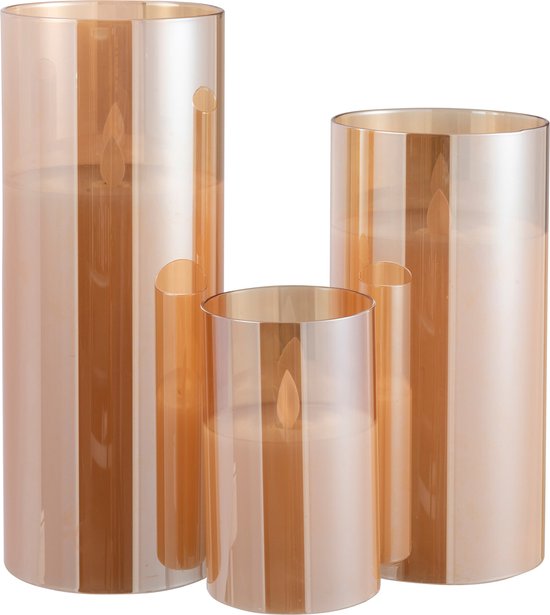J-Line Ledlamp Blinkend Glas Goud Large