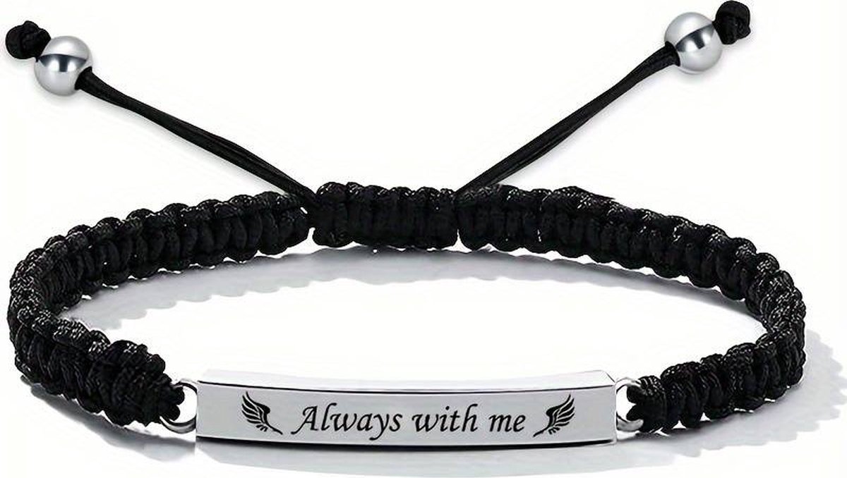 memorial jewelry Urn armband van gevlochten leer voor hondenas en katten, Roestvrij staal, Geen edelsteen