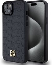 DKNY Repeat Stack Logo Back Case (MagSafe Compatible) - Geschikt voor Apple iPhone 14 (6.1") - Zwart