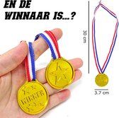 Allernieuwste.nl® 25x Gouden Medailles voor Kinderen - Uitdeelcadeaus Winnaar Kinderfeestje - Médailles d'or pour les enfants - Kindermedailles Met Lint - Goud 25 STUKS