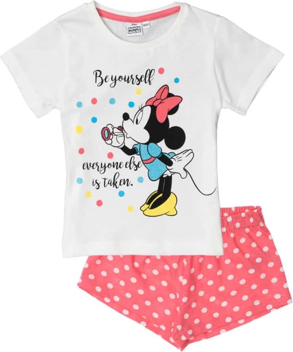 Minnie Mouse Disney Minnie Mouse - Shortama - wit met roze - Pyjama multi colour