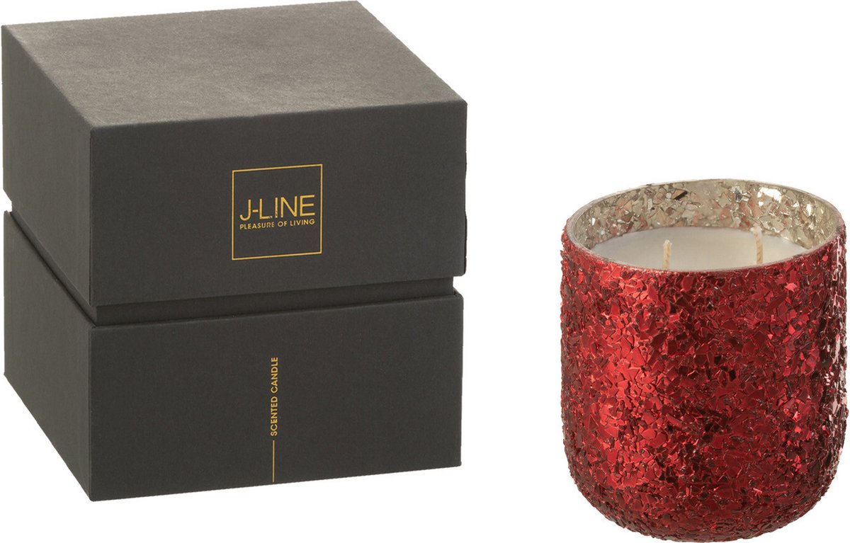 J-Line geurkaars Luxuria - Berry Bliss - glas - rood - small - 40U