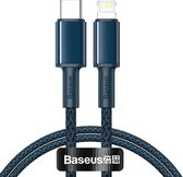 Câble USB C vers Lightning Baseus 2 mètres - 20W - Nylon Anti-casse - Blauw