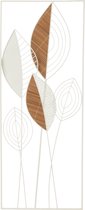 J-Line wanddecoratie Bladeren - metaal/bamboe - mix - small