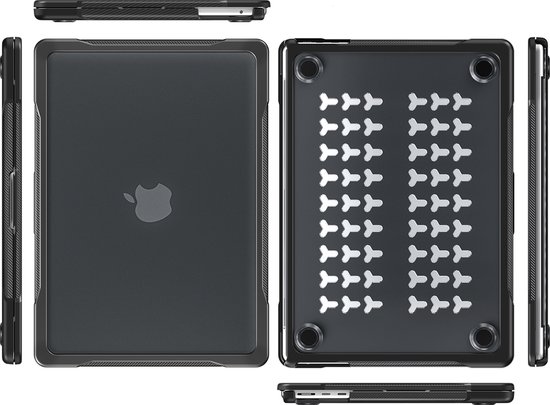 Mobigear Housse pour ordinateur portable compatible avec Apple MacBook Air 13" (2022-2024) Coque rigide pour ordinateur portable MacBook Case | Mobigear Antichoc Pro - Zwart - Modèle A2681