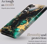 MIO Telefoonhoesje geschikt voor Samsung Galaxy A15 MagSafe Hoesje Hardcase Backcover - Green Marble