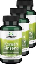 Swanson | Korean Ginseng 500mg | 100 Capsules | 3 stuks | 3 x 100 capsules