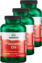 Swanson | Flaxseed Oil | 100 Softgels | 3 stuks | 3 x 100 Softgels