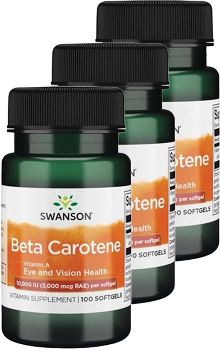 Goedkoopste Swanson | Beta Caroteen 3000mcg | 100 Softgels | 3 stuks | 3 x 100 Softgels