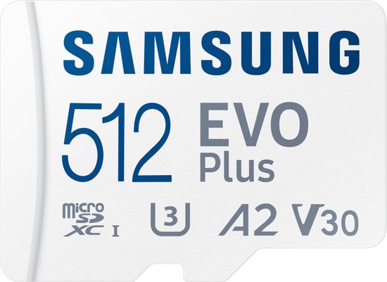 Foto: Samsung evo plus microsdxc geheugenkaart 160mb s met adapter 512gb wit