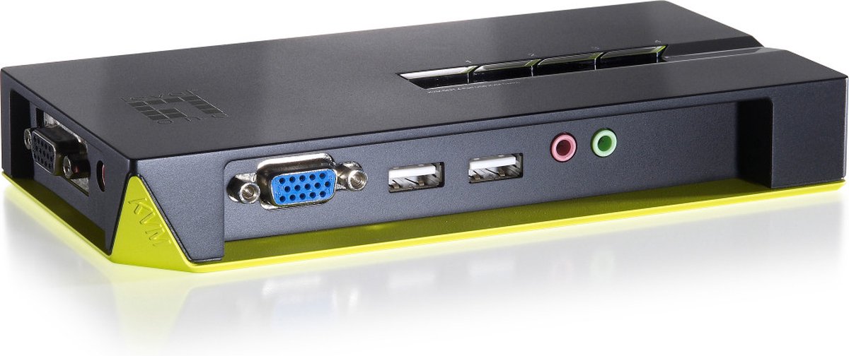 LevelOne KVM-0421 KVM-switch Zwart, Groen