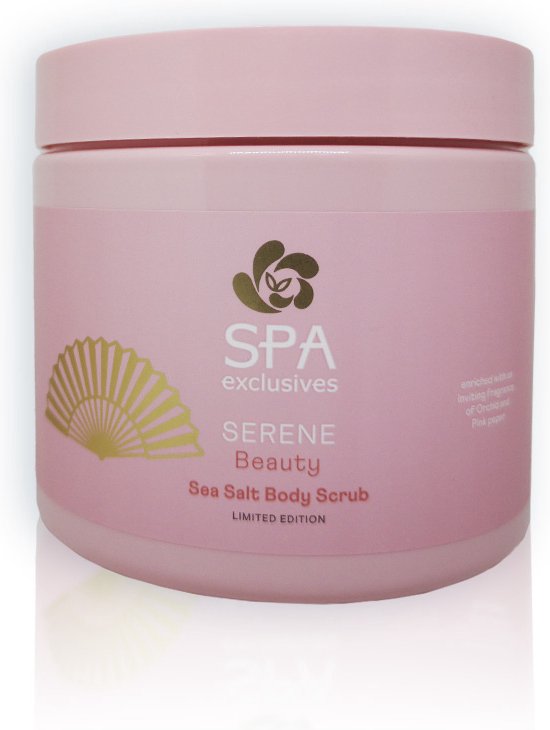 Sea salt body scrub Serene - 500 gram - Orchidee & Pink pepper - Spa Exclusives - Limited Edition - Vegan