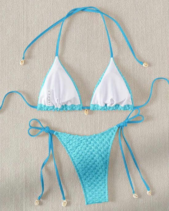 Livano Bikini Femme - Bikini Filles - Maillot de Bain - Push Up - Maillot de Bain Maillots de bain - Nager - Set Sexy - Haut et Bas - Blauw - Taille L