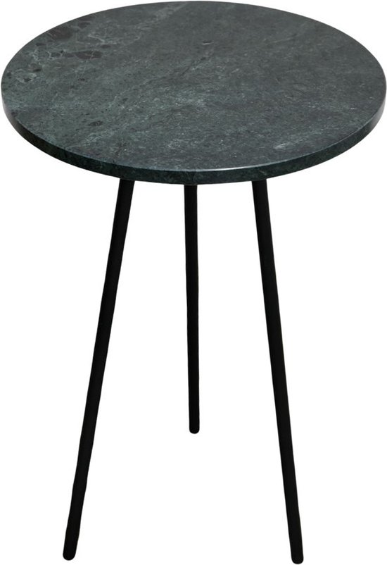 Bijzettafel Marmer Groen - ronde tafel - stalen frame - modern - side table - meubilair