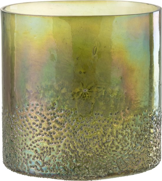 J-Line windlicht - glas - groen - large