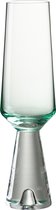 J-Line Walker champagneglas - glas - transparant/azuur - 4 stuks - woonaccessoires
