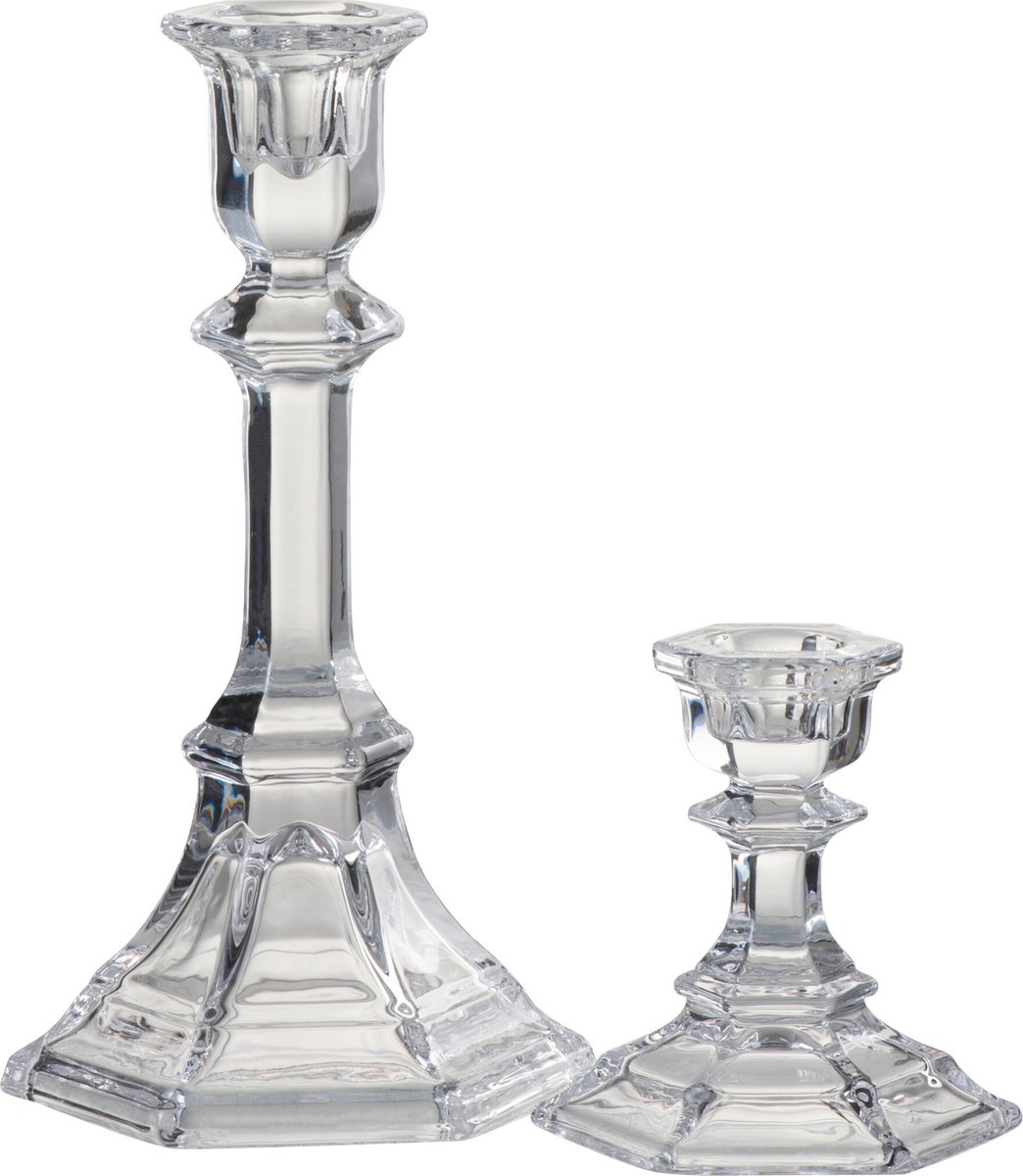 J-Line kandelaar Klassiek - glas - transparant - large