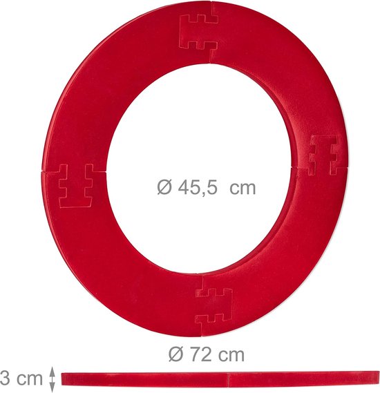 Dartbord Surround Ring R7 - 4-Delig - Stevige Muurbescherming - EVA - Rood van Dart — afbeelding 5