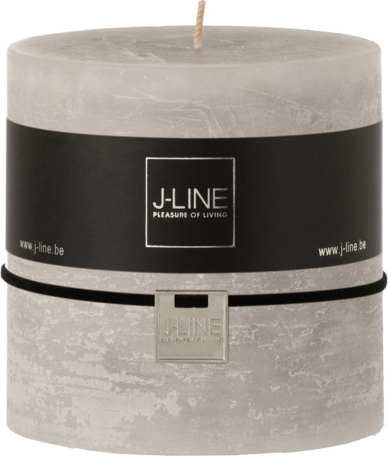 J-Line cilinderkaars - lichtgrijs - large - 75U - 6 stuks