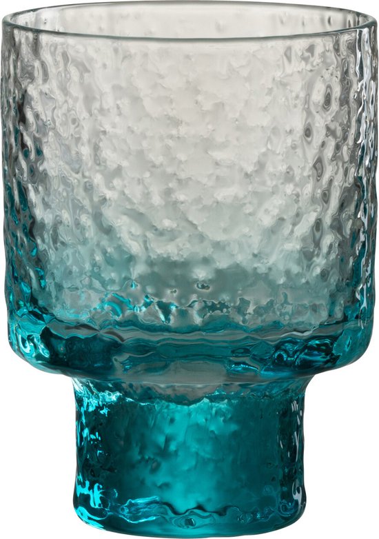 Foto: J line oneffen glas likeurglas transparant blauw 6 stuks