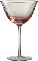 J-Line cocktailglas Oneffen - glas - roze - 4 stuks
