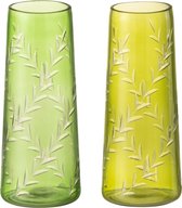 J-Line vase Feuil - verre - vert - small - 2 pièces