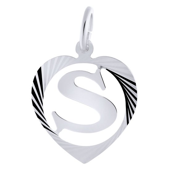 Lucardi - Pendentif en argent - Coeur - Lettre S