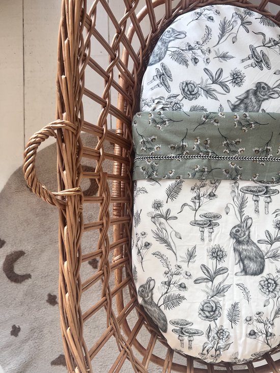 Mies & Co Drap de Lit Daisies - 110 x 140 cm - Vert Thé