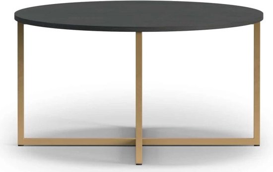 Zenida Ronde spiegel, 60 x 60 cm, zwart metalen frame, modern design