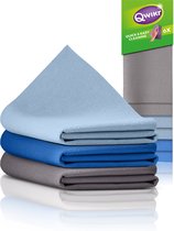 QWIKR Microvezeldoekjes 30x30cm Multi 6 stuks Grijs, Lichtblauw, Blauw – Schoonmaakdoekjes - Reinigingsdoekjes - Voordeelverpakking (set van 3) – ideaal voor de grote klussen - Microvezeldoeken - Gemaakt in Nederland