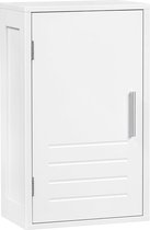 Hangkast, wandkast met een deur, badkamerkast, badkamerkast, hangend, keukenkast, medicijnkast, met verstelbare plank, wit, 30 x 50 x 18,5 cm