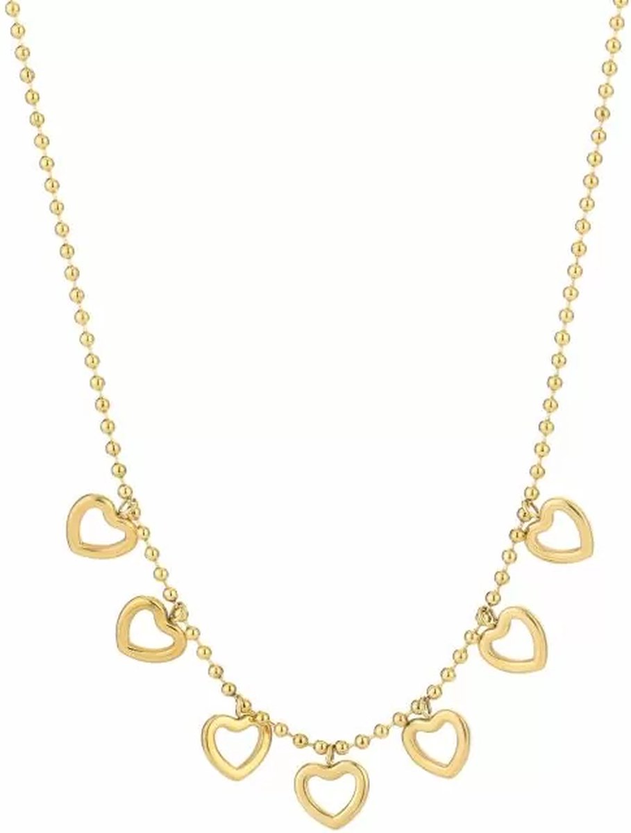 Charms Ketting Hartjes- goud