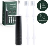 AuraLux Elektrische Tandenborstel met Ingebouwde Waterflosser - 5 Poets Opties - 3 Opzetstukken - Voor Jong & Oud - Zwart