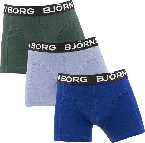 Björn Borg jongens cotton stretch 3P boxers basic blauw & groen - 146/152