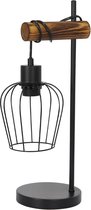 D&B Lampje - Industrieel Design - Tafellamp - Slaapkamer - E27 - Retro - Nachtkast Lamp - Woonkamer - Kleur Zwart