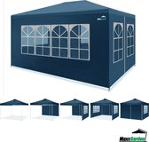 Tente de fête MaxxGarden - Tente de fête 3x4m - Pavillon - 300 x 400 x 250 cm - Épaisseur de tube 32 mm - Incl. parois latérales - Blauw