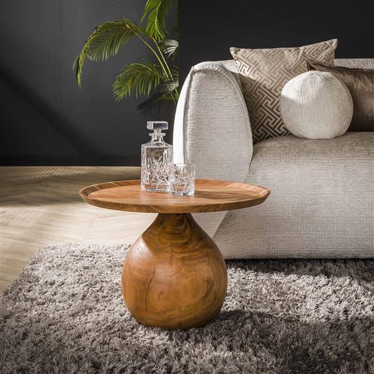 DH Interior Ronde Salontafel Doja Acaciahout 60 x 60 x 41 cm - 60 x 60 x 41 cm - Hout - Modern - Rond