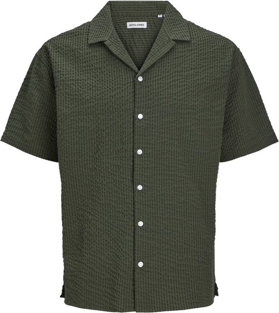 JACK & JONES Herren Shirt – Joreaster Palma Seersucker, Kurzärmlig, Lässiger Sommerlook