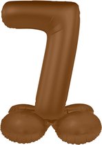 Folat - Staande folieballon Cijfer 7 Chocolate Brown - 41 cm