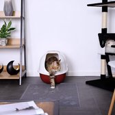 Tapis pour chat toilette tapis de litière pour chat tapis de litière pour chat, (L) 60x90 cm gris