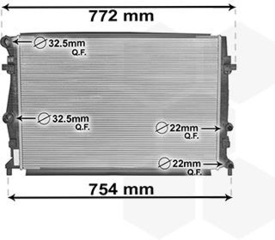 Radiator, motorkoeling NISSENS 640012 voor Audi, Seat, Skoda