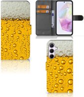 Telefoonhoesje Geschikt voor Samsung Galaxy A35 Flip Cover Valentijn Cadeautje hem Bier