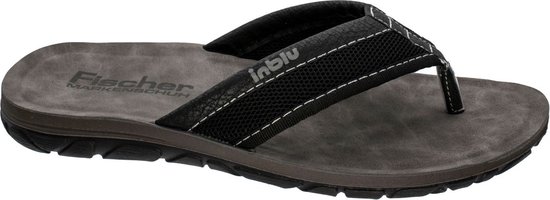 Fischer Merkschoen voor heren, verbandschoenen, pantoffels, uitneembaar voetbed, zwart 222, 44 EU Breed
