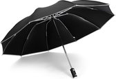Parapluie tempête pliable - Lampe de poche incluse - 12 panneaux - Parapluie Zwart - Bande réfléchissante - Grand parapluie 110 CM - Pliable automatiquement - Coupe-vent jusqu'à 110 km/h
