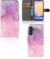 Telefoonhoesje Geschikt voor Samsung Galaxy A25 Flipcase Pink Purple Paint