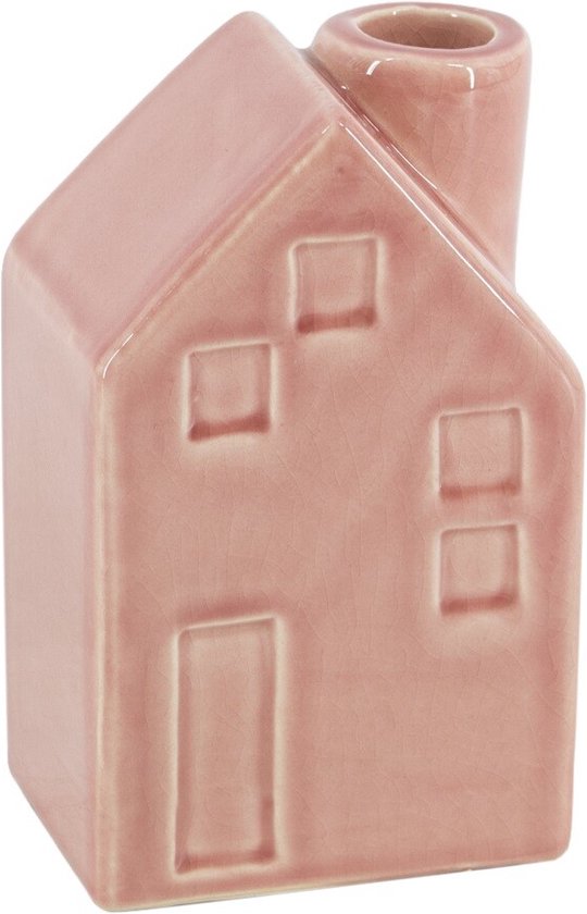 Aardewerk huisje pink/roze