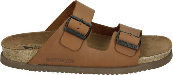 Mephisto NERIO SCRATCH - Heren slippers - Kleur: Cognac - Maat: 45