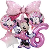 Minnie Mouse Ballonnen Set - Leeftijd: 6 Jaar - Roze Ballonnen - Kinderverjaardag - Feestversiering - Verjaardag Versiering - Mickey & Minnie Mouse - Disney Kinderfeestje - Feestpakket - Roze Verjaardag Ballonnen - Minnie Mouse Ballonnen - Jomazo