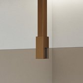 FortiFura Galeria inloopdouche - 180x200cm - rookglas - plafondarm - geborsteld koper