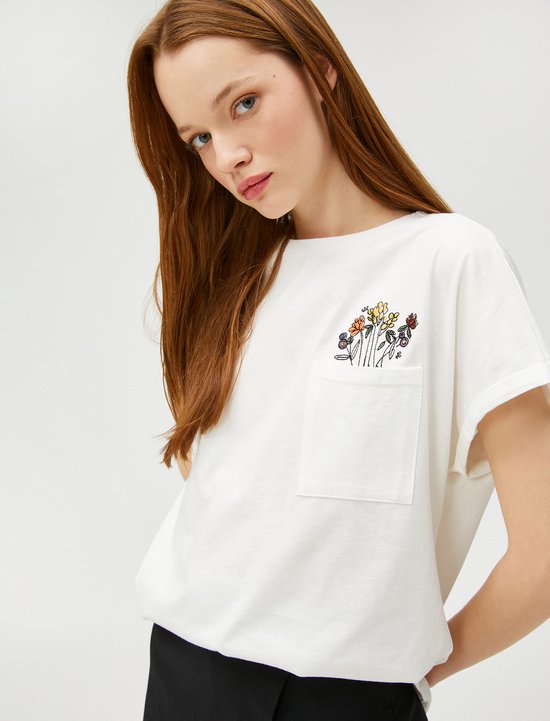 Koton 3SAL10114IK Kinderen Vrouwen T-shirt Single - ecru - XS